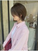 ハイライト/グレージュ/ショートボブ/長めボブ