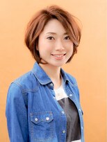 矢島美容室 ベージュカラーくせ毛風☆無造作簡単スタイリングの大人ボブヘア