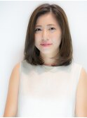 30代・40代黒髪暗髪アッシュ小顔ブルージュグレージュミディアム