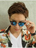 スラッシュジェリーショート ツーブロック 刈り上げ 前髪上げ
