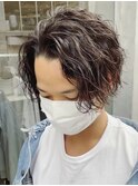 ツイストスパイラルパーマツーブロックメンズマッシュメンズヘア