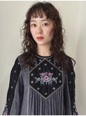 オン眉　グランジウルフパーマ　ハードパーマ