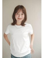 ムク 甲府(muku.)&nbsp;ミディアムヘア/斜めバング/グレージュカラー/甲府駅