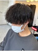波巻きパーマメンズパーマメンズヘアツーブロックツイストパーマ