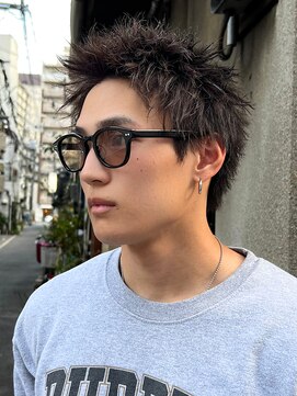 エルマーク 心斎橋(L-MARK) アップバングツーブロックバーバーフェードツイストメッシュ