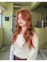 ローレンアオ(LOREN AO)&nbsp;ロング/ブリーチカラー/オレンジ/魅力倍増しカール/シアーカラー