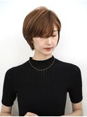 20代30代40代抜け感ショートレイヤーミルクティベージュ髪質改善