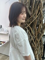 ソーソー(SoSo)&nbsp;《SoSo》ミディアムボブ× オレンジベージュカラー