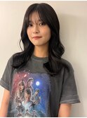 暗髪 ダークカラー シースルーバング 韓国ヘア【天神/今泉】