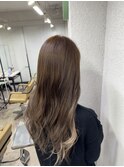 ミルクティーベージュグラデーションブリーチ小顔ワンレン所沢