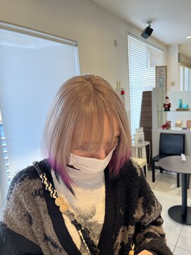 ドイ(DOI) グレージュ×ピンクラベンダー×ブラック