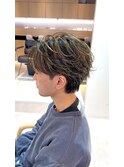 毛流れセンターパート/メンズハイライト