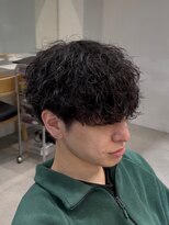フィフス 渋谷(fifth) シャドウパーマ波巻きパーママッシュ×センターパート2Way