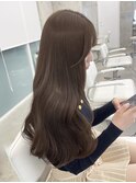 ベージュカラー/顔周りカット/ミルクベージュ