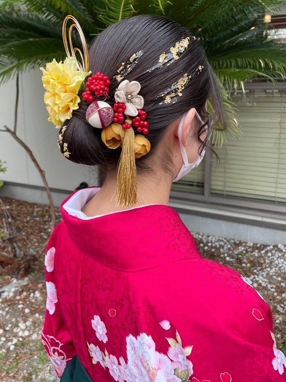 卒業式ヘアセット 袴 和装 水引 シニヨン：L179313450｜ナカオコア