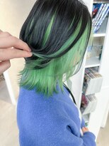 ボックスミコ(Box mico.)&nbsp;グリーンカラー×ブラック　≪インナーカラー≫