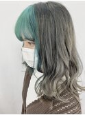 フロントインナーカラー　ターコイズブルー