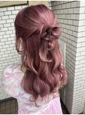 ハーフアップ　ロウボーン　結婚式　パーティー