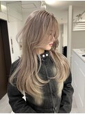 10代20代30代/レイヤーカット/ベージュ/ハイトーン/ダブルカラー
