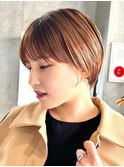 30代40代大人女性/前髪ありショートボブ/ショートヘア/髪質改善