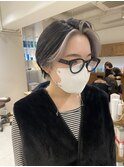 ハンサムショートフェイスフレーミングシルバーベージュ
