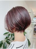 大人ショートボブ丸みショートカットマッシュショート前髪なし