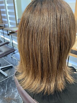 ラポールヘア イオン東長崎店 外ハネミディアム/切りっぱなし/ベージュカラー/30代40代50代
