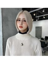 ヘアーメイク コラソン(hair make corazon)&nbsp;1黒髪ボブルフネビージュ小顔ワンレンダークアッシュ