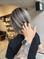 サニー 渋谷(SUNNY) バレイヤージュボブ、切りっぱなしボブハイライト、ケアブリーチ