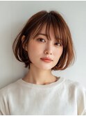 クラゲヘアー/小顔に見せるヘア/ココアベージュ/大口子安新子安