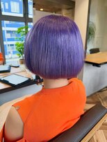 ルータス(loutus)&nbsp;全頭ブリーチ/パープル/ワンレンボブ