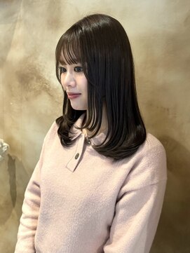 ロット(lot) 【Karen】ミディアムレイヤー/オリーブベージュ