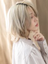 モッズヘア 越谷(mod's hair) ダブルカラーホワイトブロンドクラゲカットウルフパーマ20代X