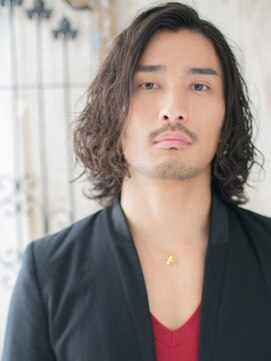 メンズヘア ビーセカンド 草加店(MENS HAIR B-2) 20代30代ダークアッシュスパイラルパーマ無造作ミディアムa1草加
