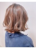 柔らかハイライトボブ