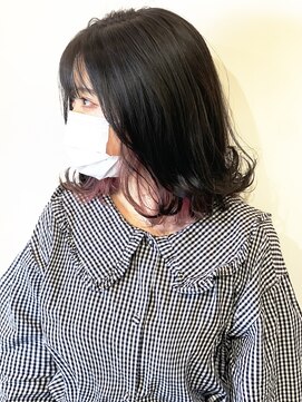 ラ モンターニュ ヘアー(La.montagne hair) イヤリングカラーモーヴピンクstyle☆