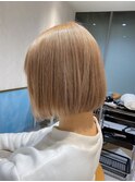 ダークアッシュ/ミディアムレイヤーカット［髪質改善/縮毛矯正］