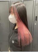 3486ベールピンクボルドータイトストレートピンクベージュロング