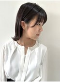 【FOLK】透明感ダークグレージュ☆似合わせ外ハネミディボブ♪