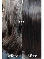 ヘアーサロン ツイン 黒髪暗髪ストレートロングサラツヤ髪髪質改善トリートメント