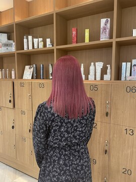 アース 三田南ウッディタウン店(HAIR&MAKE EARTH) 20代30代ソフトウルフ肩ラインダブルカラーピンクカラー