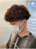 波巻きパーマメンズパーマメンズヘアツーブロックツイストパーマ