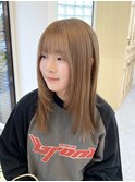 韓国風レイヤーカット×ミルクティーベージュ