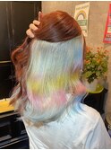 シャボン玉カラー/ユニコーンカラー/ハイトーンデザイン