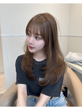 ラベル 渋谷(LAVEL) レイヤーカット/小顔に合わせカットヌーディーカラー