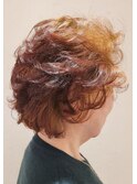 シニアショートレイヤー×クリープパーマ×ヘアマニキュア