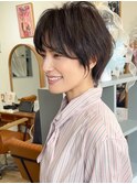 ナチュラルボブ前髪ありイメチェン20代30代40代50代ショートボブ