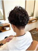 刈り上げツーブロック×ウェーブ×ブルーバイオレット【稲毛駅】