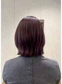 ラベンダーピンク×レイヤーボブ