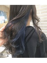 インナーカラー【ネイビーブルーでさりげなく】